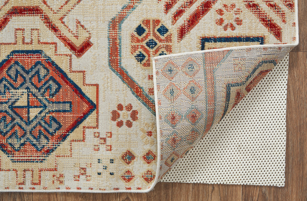 Weave & Wander Kezia Rug, Ochre Red/Vanilla Beige, 5ft x 8ft