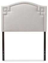 Aubrey Modern Grayish Beige Fabric Upholstered Twin Size Headboard