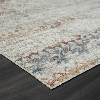 Leilani Gray/Multi Distressed Medallion Machine-Washable Area Rug, 5' x 7'