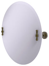 Frameless Round Beveled Edge Tilt Mirror, Antique Brass