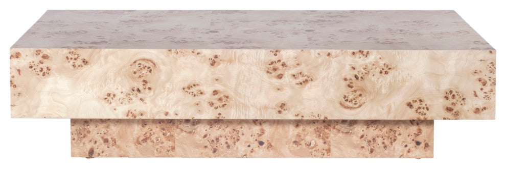 Otto Ash Burl Veneer Coffee Table, Natural
