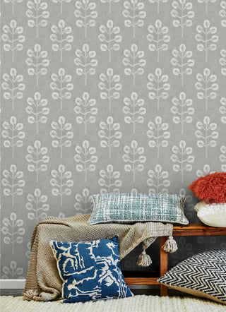 Plum Tree Grey Botanical Wallpaper, Bolt