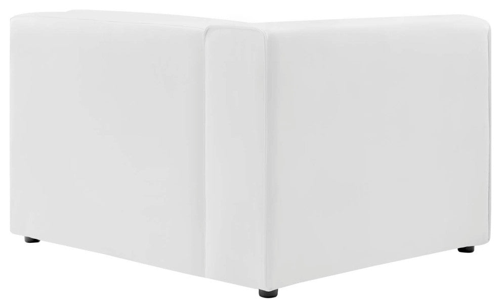 Mingle Vegan Leather Left-Arm Chair, White
