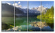 Green Mountain Lake in the Alps, Landscape Canvas Art Print, 48"x28", 4 Panels