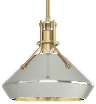Henry with Chamfer Pendant, Modern Brass, Sterling Accents