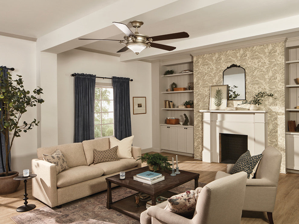 60" Rise Ceiling Fan, Brushed Nickel
