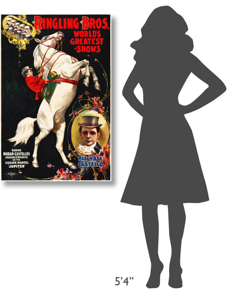Madam Ada Castello And Jupiter, Poster For Ringling Brothers, Ca,  1899, 26x40