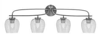 Cavella 4 Light Bath Bar, Graphite Finish, 6" Smoke Bubble Glass