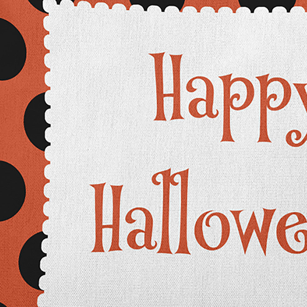 Happy Halloween Dots Accent Pillow, Harvest Orange, 20"x20"