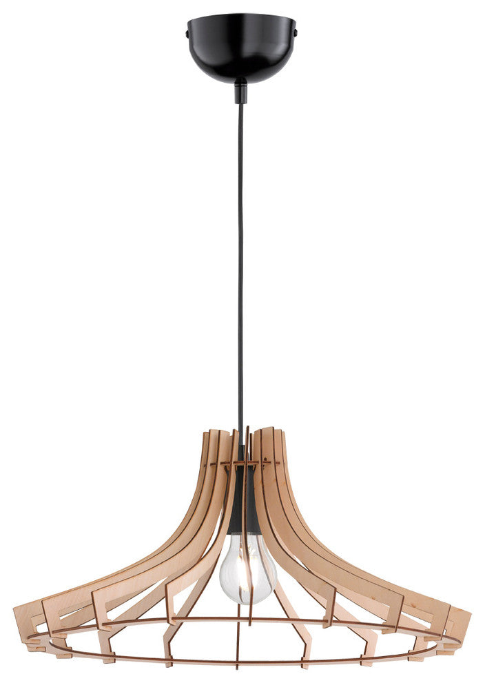 Wood Pendant, Wood, 17" Flared
