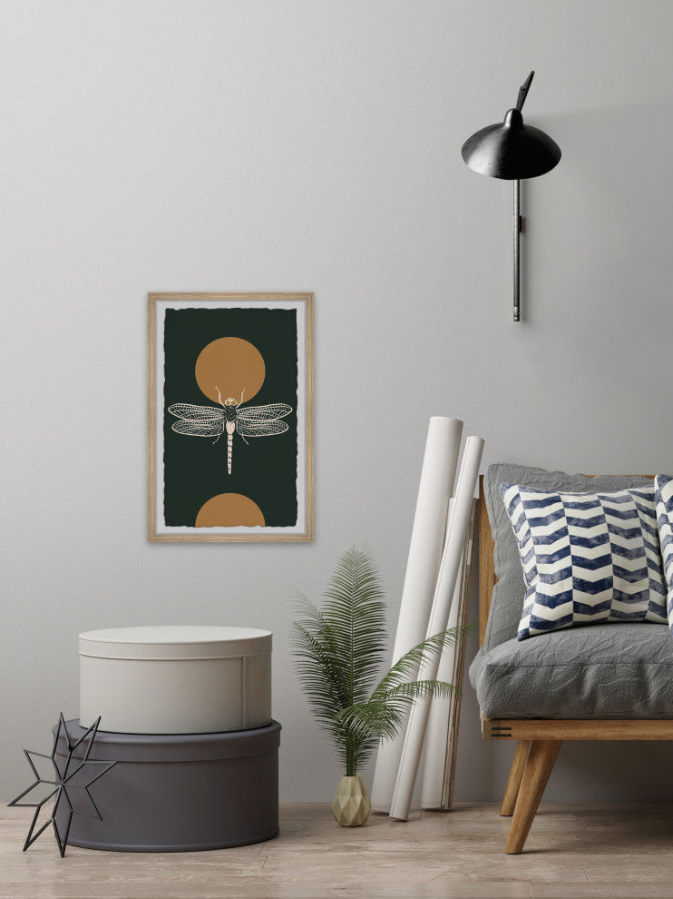 "On Dragonfly Wings" Framed Painting Print, 8x12