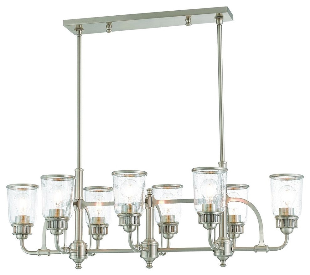 Livex Lighting Lawrenceville Light Linear Chandelier, Brushed Nickel