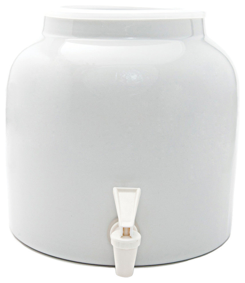Goldwell Designs Solid Color Water Dispenser Crock, White