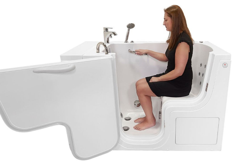 Ella Wheelchair Transfer 32"x52" Walk-In Bathtub,Outswing Door,Faucet,Dual Drain