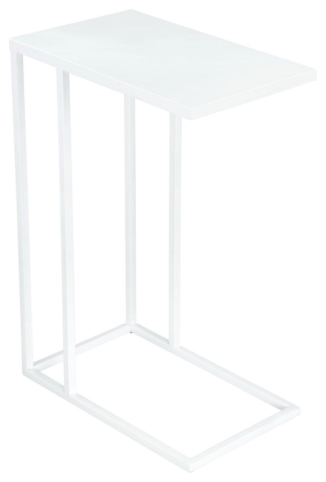 Sofa Side Table, Rectangular, Aluminum, Metal, White, Lounge Lobby Hospitality