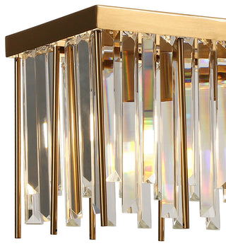 LNC Athean 7-Light 41.5" Brass Modern Crystal Rectangle Island Light
