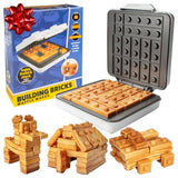 Building Brick Electric Maker - BLACK with 2 Construction Eating Plates Cook Fun, White