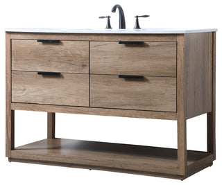 Louie 48" SIngle Bathroom Vanity, Natural Oak