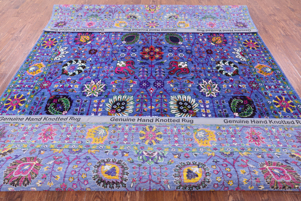Wool & Silk Persian Hand Knotted Rug 8' 11" X 12' 5" - Q15779
