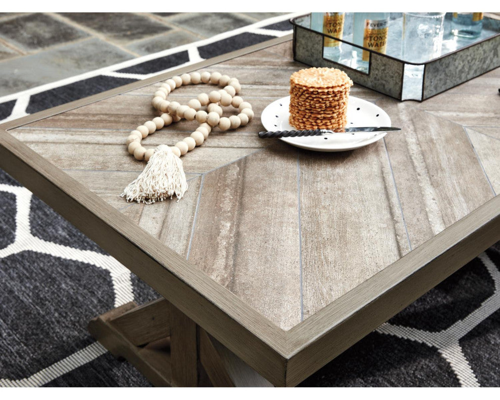 Beachcroft Outdoor Beige Rectangular Cocktail Table