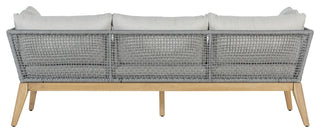 Cypress Teak Wood Sofa with Gray Color Rope Design