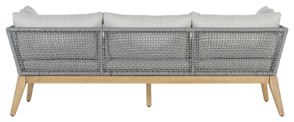 Cypress Teak Wood Sofa with Gray Color Rope Design