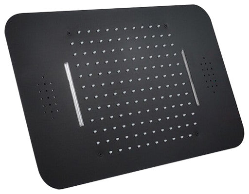 LED Musical 20"x14" Rainfall Shower System, Square Handheld Shower, Matte Black
