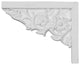 9"W  x 7 1/4"H x  5/8"P Floral Small Stair Bracket, Left