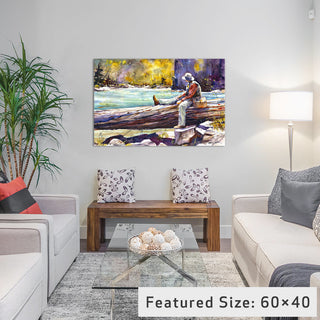 "Fishing Time" by Dean Crouser, 26x18x1.5