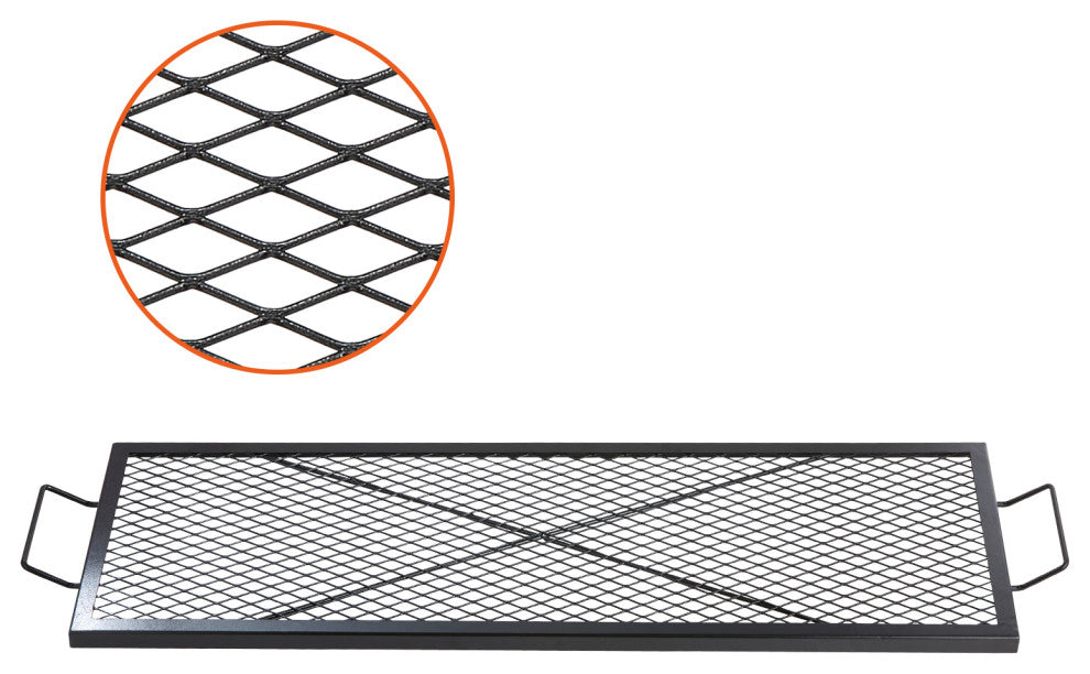 VEVOR 44" Rectangle Cooking Grate Fire Pit Grill Grate X-Marks Heavy-Duty Steel