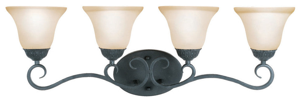 Woodbridge Lighting Jamestown 4-light Steel & Glass Bathroom Light in Black