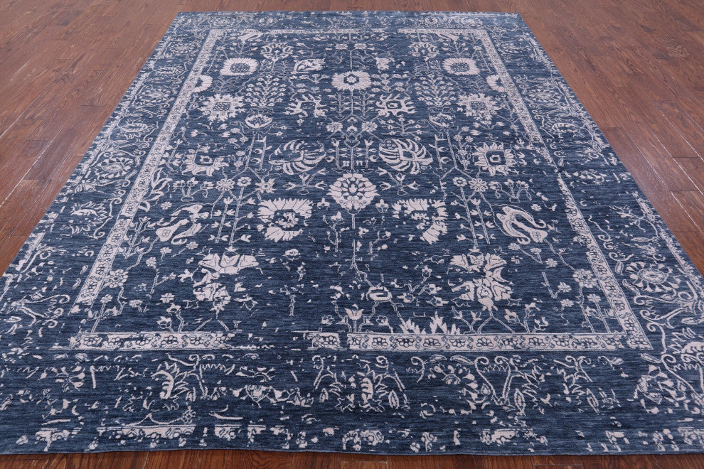 8' 2" X 10' 3" Persian Handmade Wool and Silk Rug Q9120
