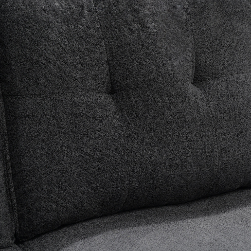 The Ayla I - Polyester Flared Arm Sofa, Light Gray