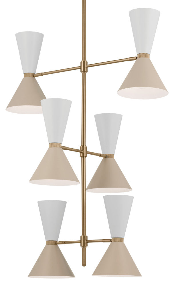 Phix 12 Light Chandelier Foyer, Champagne Bronze and Greige