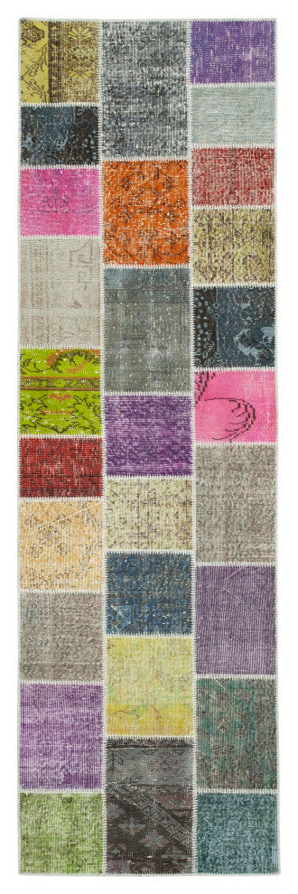 Rug N Carpet - Handwoven Turkish 3' 0" x 9' 10" Contemporary Runner Area Rug