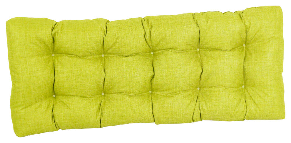 46"X19" Tufted Solid Outdoor Spun Polyester Loveseat Cushion, Lime