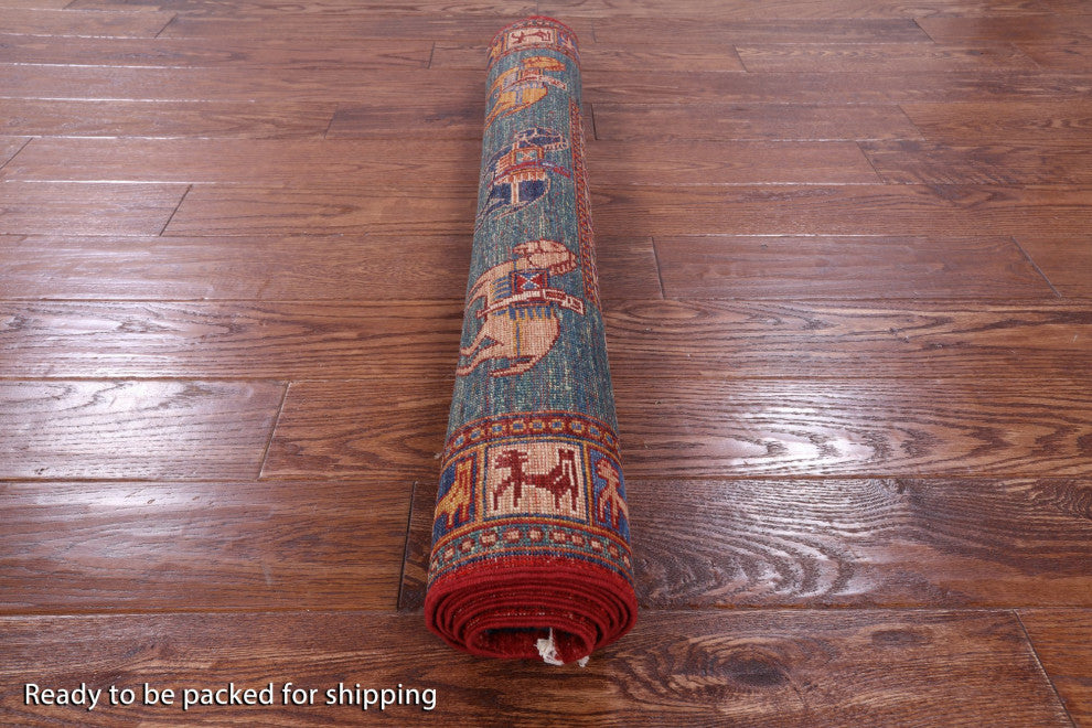 3' 4" X 5' 0" Antiqued Pazyryk Historical Design Handmade Rug Q10942