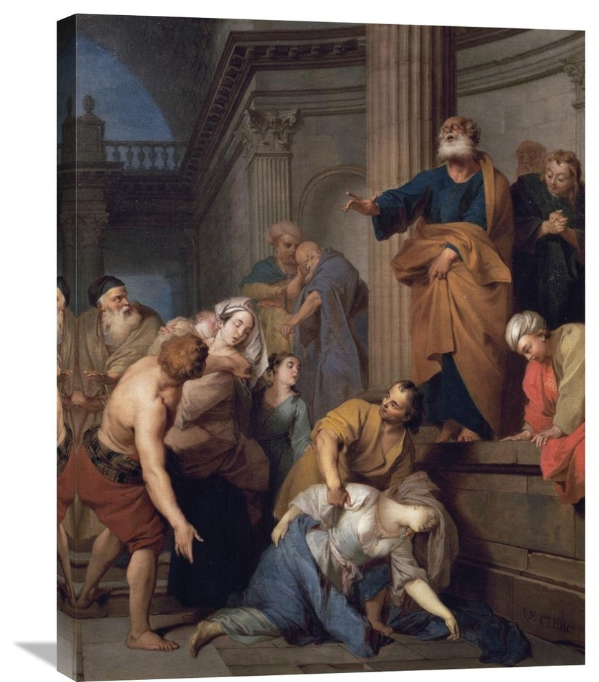 "Death of Saphira, Wife of Ananias" Canvas Giclee by Sebastian Le Clerc, 24"x30"
