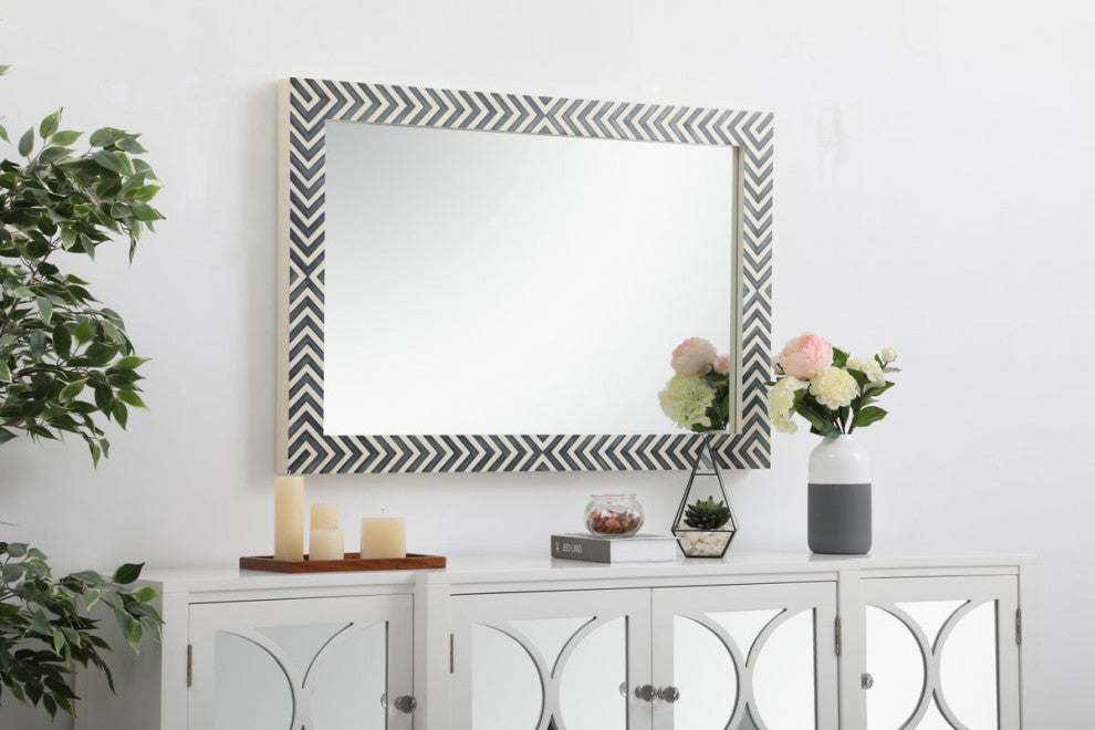 Omar Rectangle Mirror, 28", Chevron