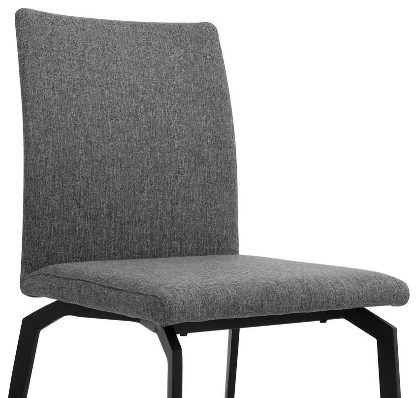 Lyon Gray Fabric and Metal Dining Room Chairs - Set of 2