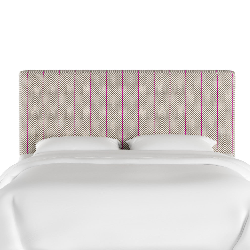 King Headboard, Broken Twill Fuschia