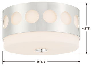 Kirby 2 Light Ceiling Mount, Polished Nickel