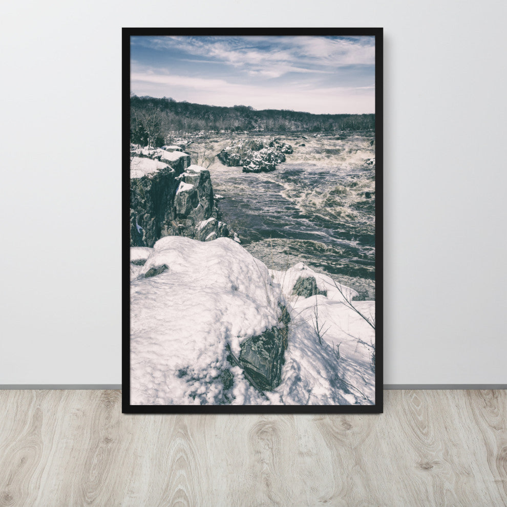 Great Falls Vintage Rural Landscape Framed Photo Paper Wall Art Prints, Black, 24" X 36"