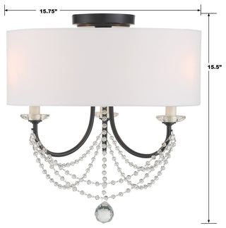 Delilah 3-Light Matte Black Ceiling Mount