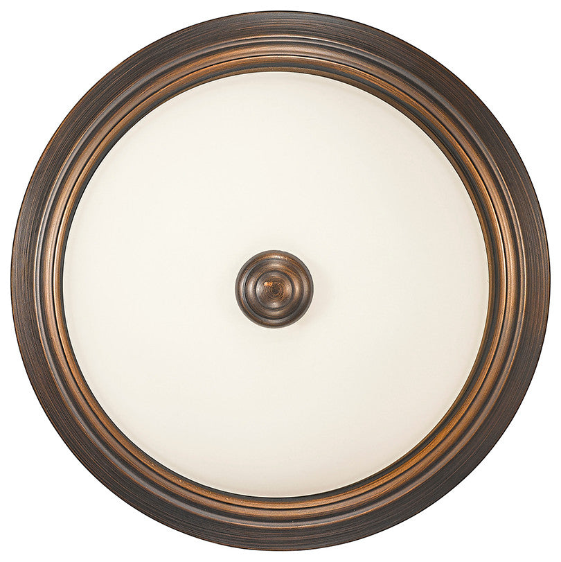 2 Light 11" Rubbed Bronze Flushmount