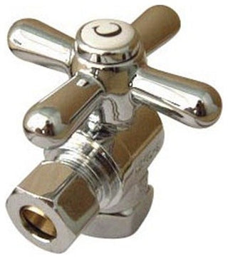 Kingston 3/8" IPS X 3/8" OD Comp Quarter-Turn Angle Stop Valve, Polished Chrome