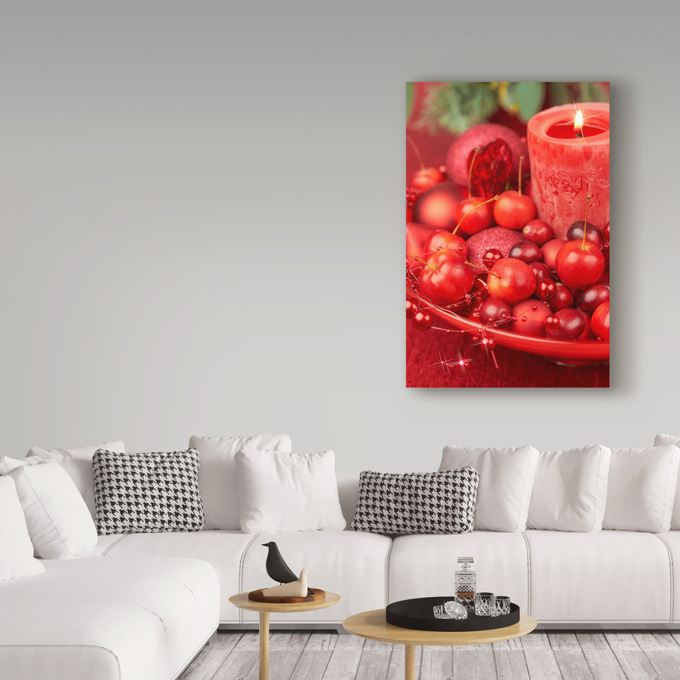 Cora Niele 'Red Candle And Baubles' Canvas Art, 22"x32"