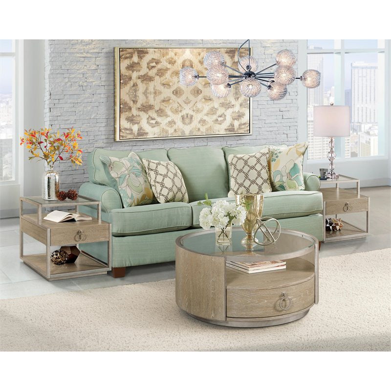 Riverside Furniture Sophie Refined Glam Wood Side Table in Natural