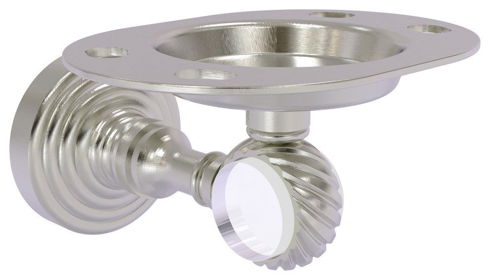 Pacific Grove Twisted Tumbler and Toothbrush Holder, Satin Nickel