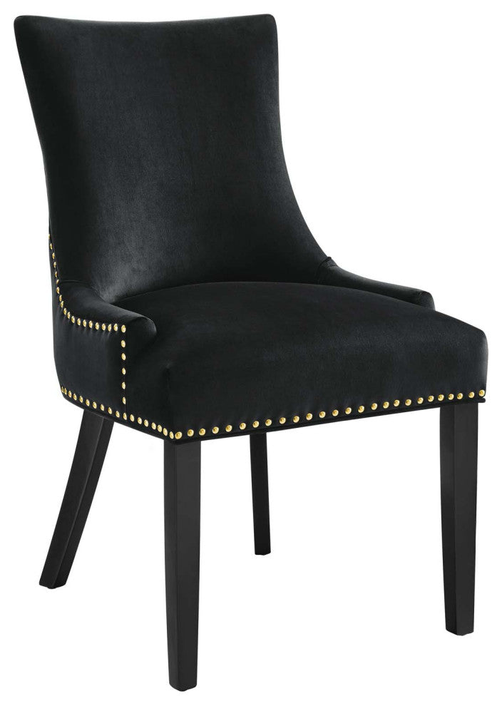 Marquis Performance Velvet Dining Chairs, Set of 2, Black